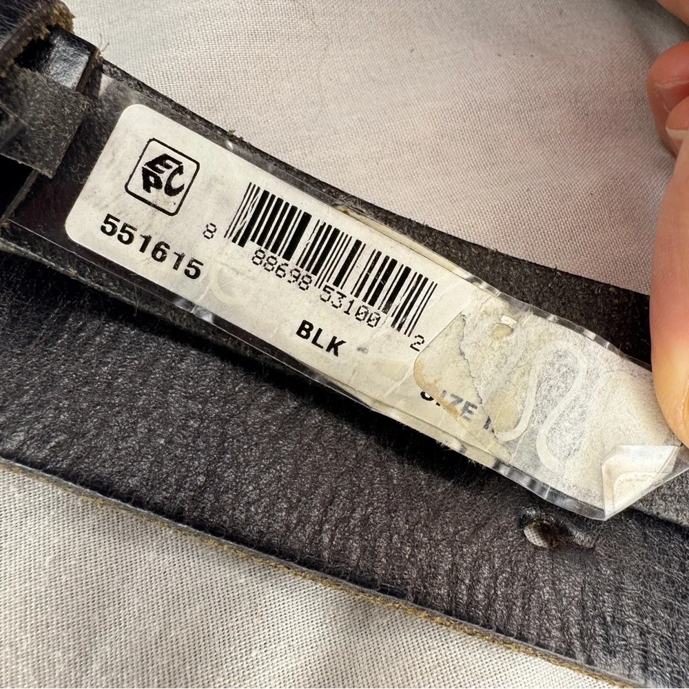 🖤 Michael Kors Black Leather Belt with Tortoise MK Logo Buckle